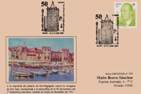 Tarjeta del Matasellos del 50 Aniversario del Grupo filatélico y numismático de Gijón