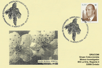 Tarjeta del Matasellos del Equinoccio de Primavera en el Jardín Botánico de Gijón