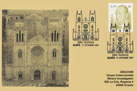 Tarjeta del Matasellos de la Iglesia de San Lorenzo de Gijón (1901 - 2005) durante la Exposición filatélica del Grupo Filatélico de Gijón