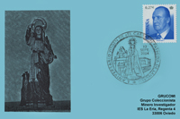Tarjeta del Matasellos del 50 Aniversario de la Virgen del Carbayo, patrona de Langreo