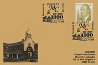 Tarjeta del Matasellos del 1100 Aniversario de la Parroquia de Carcedo en el Concejo de Valdés