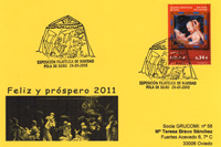 Tarjeta del matasellos de Navidad de Pola de Siero