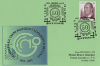 Tarjeta del Matasellos del 50 Aniversario del Grupo Filatélico y Numismático Ovetense