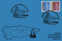 Tarjeta del matasellos de la Peregrinación de la Santina a Villaviciosa