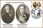 Tarjeta con sello y matasellos del Bicentenario de la Ley de Minas de 1825