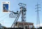 Tarjeta con el matasellos del Homenaje a los 80 a�os del Castillete del Pozo Cand�n II (Ll�scaras)