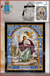 Tarjeta con el sello personalizado de Santa B�rbara y el matasellos del Homenaje al Centenario de la Brigada de Salvamento Minero